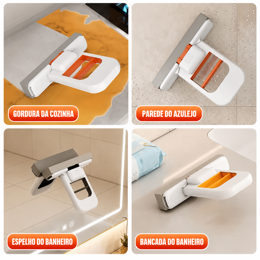 Mini Mop Dobrável com Esponja Absorvente para Limpeza