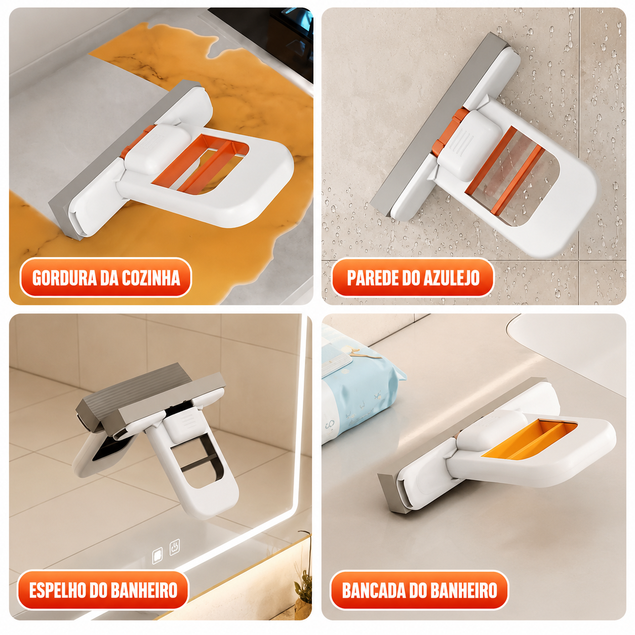 Mini Mop Dobrável com Esponja Absorvente para Limpeza