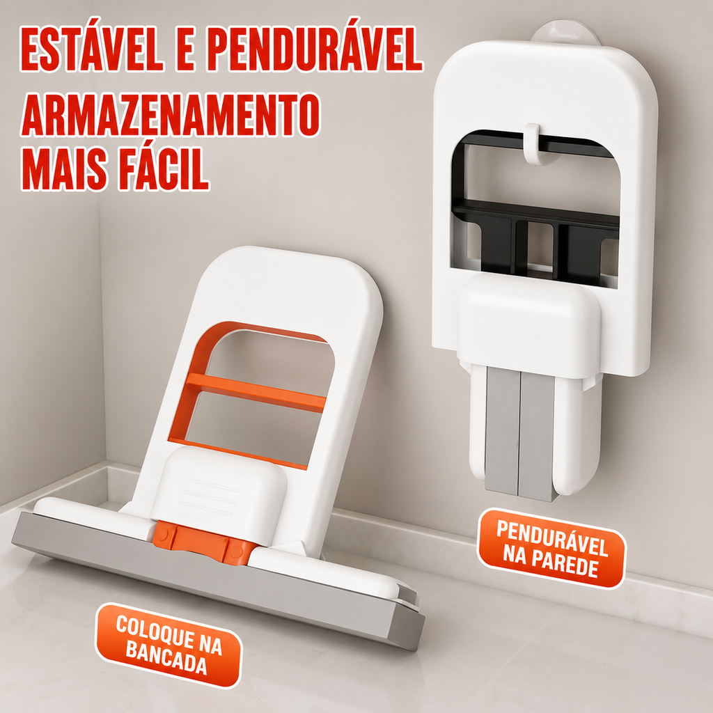 Mini Mop Dobrável com Esponja Absorvente para Limpeza