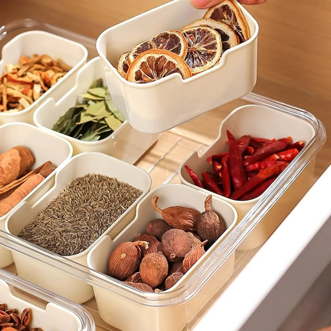 Organizador de Geladeira com Divisórias para Frutas, Legumes e Alimentos
