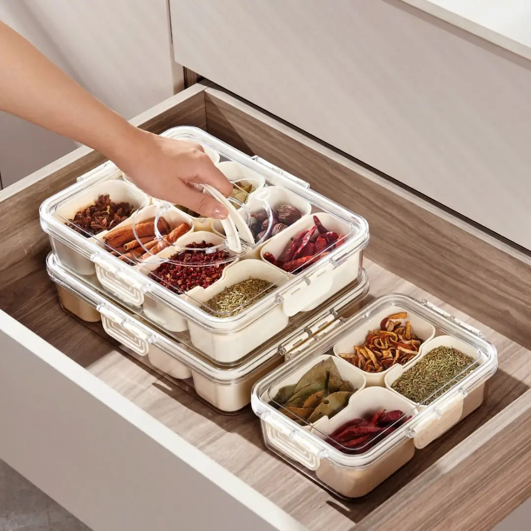 Organizador de Geladeira com Divisórias para Frutas, Legumes e Alimentos