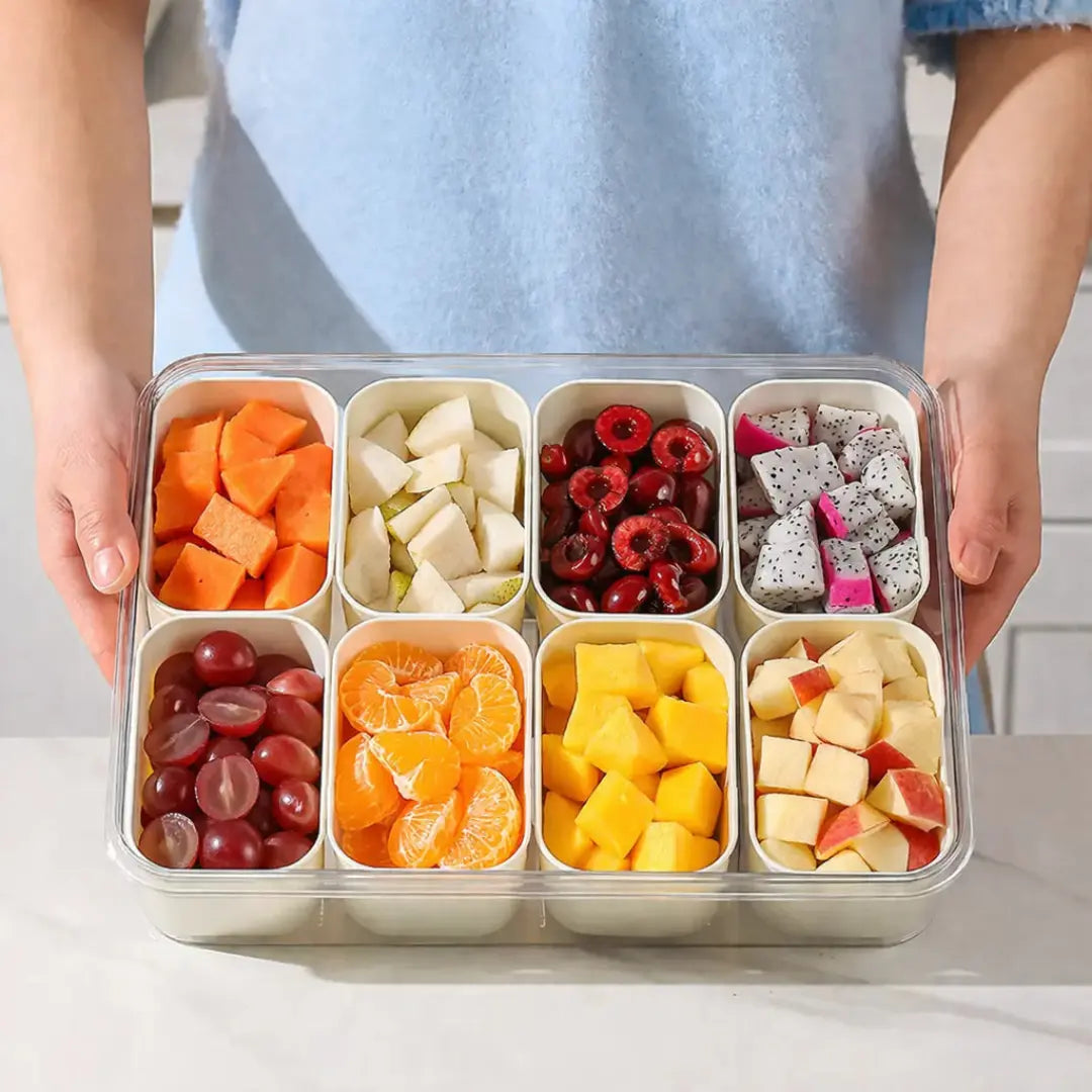 Organizador de Geladeira com Divisórias para Frutas, Legumes e Alimentos