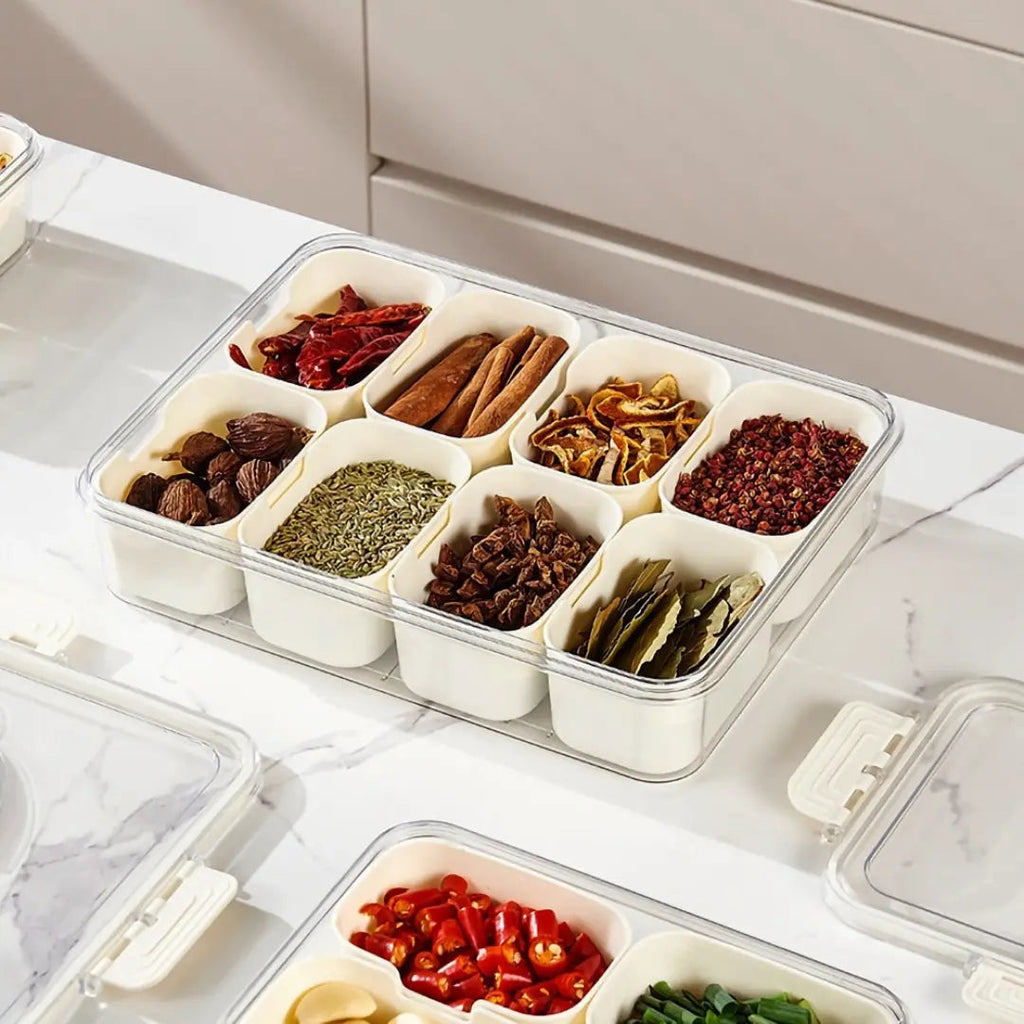 Organizador de Geladeira com Divisórias para Frutas, Legumes e Alimentos
