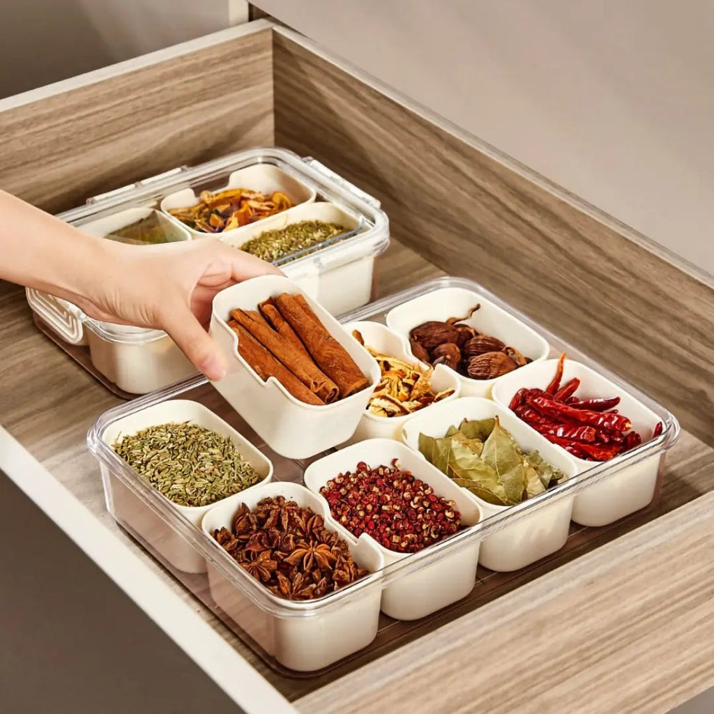 Organizador de Geladeira com Divisórias para Frutas, Legumes e Alimentos