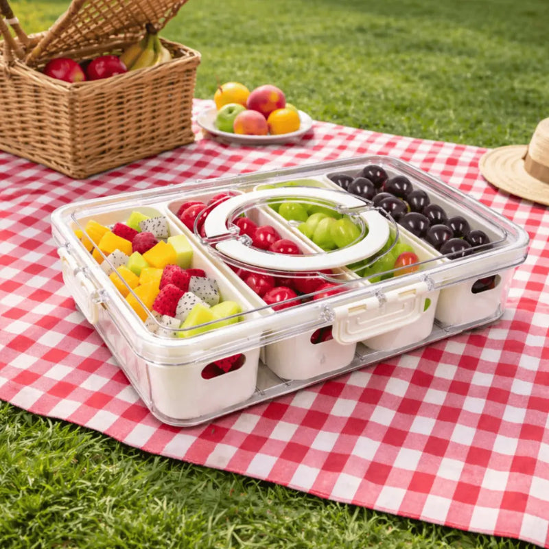 Organizador de Geladeira com Divisórias para Frutas, Legumes e Alimentos