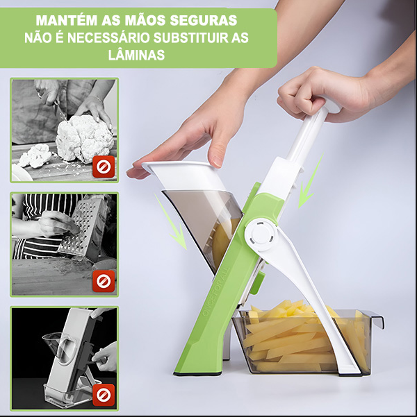 Cortador de legumes e mandolina – 5 modos de corte