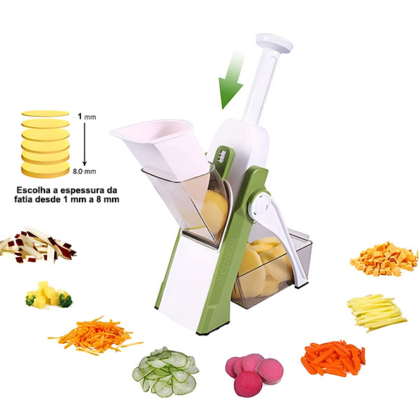 Cortador de legumes e mandolina – 5 modos de corte